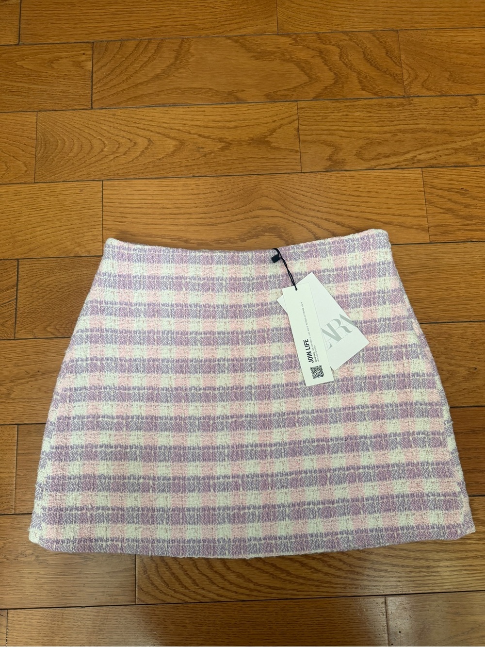 ZARA Plaid Tweed Mini Skirt
